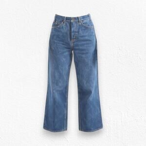 80s Vintage Medium Wash High Rise Bootcut USA Made Western Flare Jeans Size 30